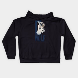 wolf lowpoly art Kids Hoodie